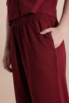 Zivame Knit Cotton Loungewear Set - New Maroon — thumbnail 6